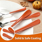 Orange Silverware Set with Expandable Drawer Organizer for 6-24 Piece Stainless Steel Flatware Set with Spoons, Forks, Knives, Heavy Duty Mirror Polished for Home/Kitchen/Restaurant (Orange-Silver) - Image 5
