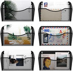 EasyPAG 6 Pack Wall File Organizer, Metal Mesh Hanging File Folder Holder for Letter/A4 Size Folders, Vertical Wall Mount Mail Sorter for Office Paperwork, Classroom, Black - Image 2