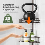 HAMITOR Corner Shower Caddy Tension Pole: No-Drill Rustproof Bathroom Shelf - Image 2