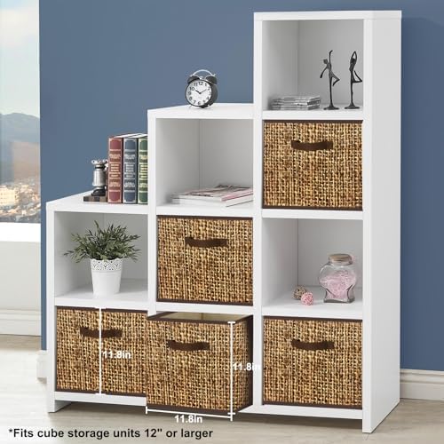 homyfort 12x12 Cube Storage Bins - Fabric Cubby Bins with Dual Handles, Collapsible Storage Organizer for Shelf, Closet, Nursery, Set of 6 （PRINTING instead of Rattan Weaving） - Image 5