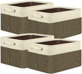BALEINE 4 Pack Fabric Closet Storage Bins for Shelves, Linen Closet Organizers and Storage, Decorative Baskets for Organizing, Shelf, Clothes, Home, Office (Brown, 17''x13''x10.5'') by BALEINE