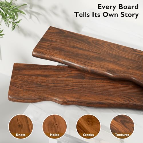Organic Wavy Edge Floating Shelves,Hidden Brackets,2 Pack 24 in - Image 5