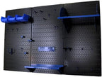 Wall Control Pegboard Organizer 4 ft. Metal Pegboard Standard Tool Storage Kit with Black Toolboard and Blue Accessories - Image 2