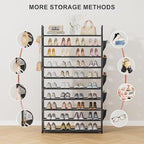 LUKYTOWER Sturdy Tall Shoe Rack 10 Tier Stackable Shoes Organizer - Image 5