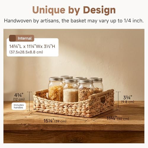 StorageWorks Wicker Baskets with Handles, Pantry Basket for Storage, 1-Pack - Image 6