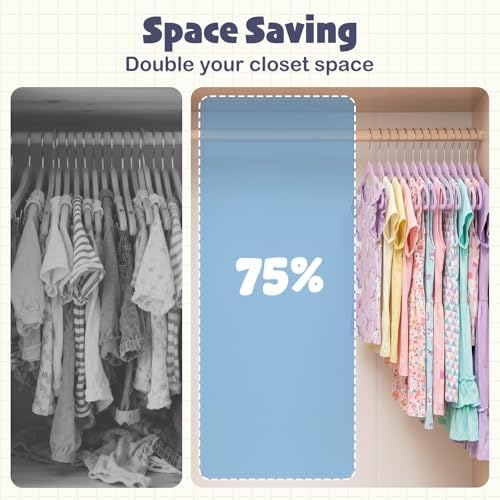 HOUSE DAY 11 Inch Velvet Baby Hangers, Premium Kids Hangers Lt-Purple 50 PC - Image 6