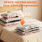 18 Pack Travel Vacuum Storage Bags for Clothing with Rechargeable Electric Pump, Compression Packing Bags for Luggage and Suitcase, Space Saver Seal Bags for Clothes Travel Essentials - Image 2