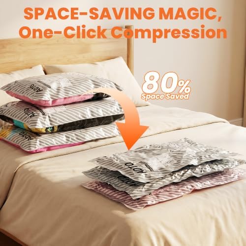 18 Pack Travel Vacuum Storage Bags for Clothing with Rechargeable Electric Pump, Compression Packing Bags for Luggage and Suitcase, Space Saver Seal Bags for Clothes Travel Essentials - Image 2