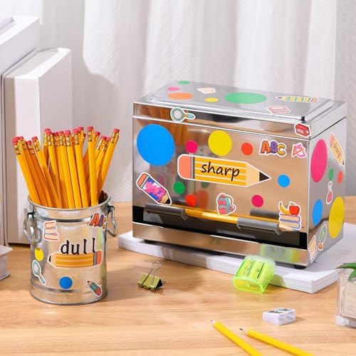 Mifoci 8 Pcs Pencil Dispenser for Classroom Stainless Steel, Silver - Image 4