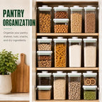 Pop Airtight Food Storage Containers with Lids Stackable Containers for Kitchen Pantry Organization Ideal for Cereal Snacks Flour Sugar Coffee and Spaghetti (gray, 6 pcs) - Image 5