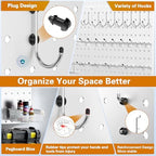 Peg Board, 112pcs Metal PegBoard Organizer with Accessories, 6 Pack 16'' x 12'' White Pegboard Panels with Hooks, Wall Organizer for Craft Room,Sewing Room,Office,Garage,Kitchen - Image 6