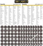 SpaceAid Spice Rack Organizer with 32 Spice Jars, 386 Spice Labels, Chalk Marker and Funnel Set for Cabinet, Countertop, Pantry, Cupboard or Door & Wall Mount - 32 Jars, 15.3" W × 10.8" H, Black - Image 6