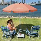 AMMSUN Shade Umbrella, Premium Portable Umbrella with Stand, 6.5ft Lightweight Free Standing Canopy for Sporting Games, Adjustable Instant Sun Protection and Easy to Carry, Peach Pink - Image 2