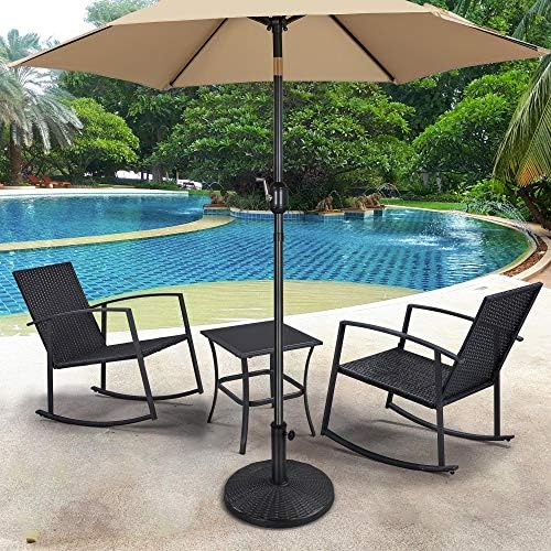 Yaheetech 22 lbs Heavy Duty Outdoor Umbrella Base 18" Round Patio Umbrella Stand Market Umbrella Base for Garden & Lawn, Black - Image 2