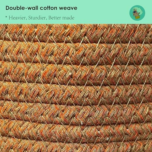 Modern Granny Extra Large Cotton Rope Laundry Hamper 16x22 Inch Dual Secure Woven Handle for Living Room Closet Clothes Blanket Organization - Image 5
