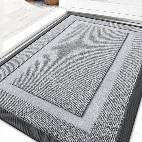 OLANLY Front Door Mat Outside 33x21, All-Season Heavy-Duty Rubber Doormat by OLANLY