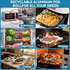 Aluminum Foil Roll, 12in x 500Sq Ft Aluminum Foil, Thick Strong Tin Foil with Cutter, Food Safe Cling Wrap for Cooking, Baking, Roasting, Grilling, Freezer Storage - Image 6