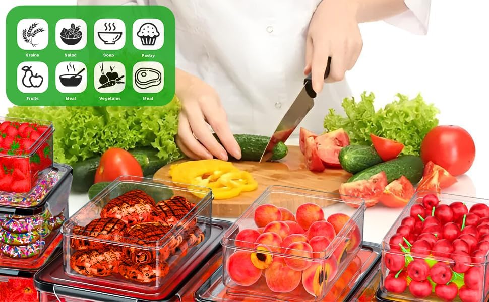 62 Pcs Large Food Storage Containers with Lids Airtight,Total 656OZ(31 Containers &31 Lids), Reusable BPA-Free Plastic Food Container for Kitchen Organization, Leakproof Meal-Prep Containers for Lunch - Image 7