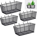 Sieral 4 Pcs Metal Pegboard Baskets Wire Organizer, Medium, Large, Black by Sieral