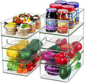 Qilinba Set Of 8 Stackable Pantry Organizer Bins, Clear Plastic Storage Bins for Home Edit Fridge Cabinet Organizing Storage Containers (4 Large and 4 Medium) by QILINBA