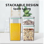 Ankou Airtight Food Storage Container Sets with Lids 6Pcs Pop Containers for Kitchen Pantry Organization BPA-Free Stackable Kitchen Storage Containers for Cereal Flour Sugar (0.5, 1.2, 1.8qt)*2 - Image 6