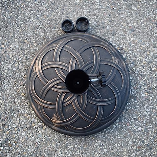 Oakland Living Antique Bronze 33 lb Round Plastic and Concrete Patio Umbrella Stand Base - Image 3