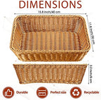 Eccliy 6 Pack Wicker Bread Baskets Woven Serving Basket, 15.8 Inch - Image 2