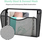 EASEPRES 6 Single Pocket Mesh Hanging File Organizer, Vertical Wall Mounted Magazine File Holder, Mount Basket Mail Paper Document Folder Organizing for Office, Home and School, Black - Image 4