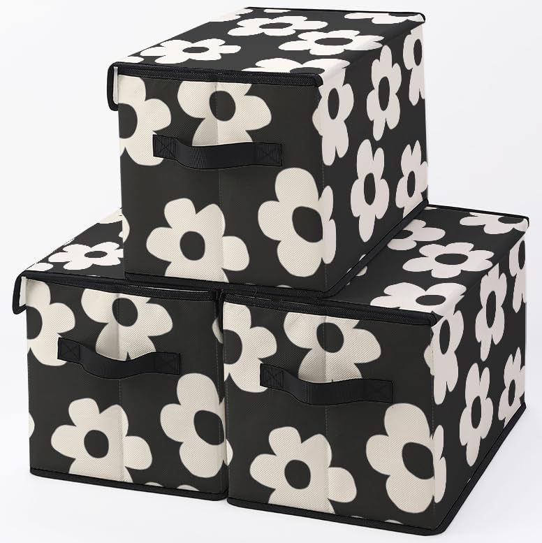 Stackable Clothes Storage Bins with Lids 3 Pack by BestSellers
