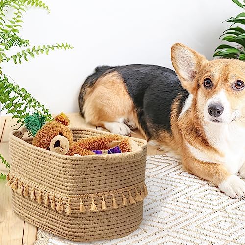 TeoKJ Storage Basket 3 Pack for Organizing, Rope Cotton Baskets for Toy, Clothes, Blankets, Decorative Basket for Living Room, Nursery, Bathroom, Jute - Image 6