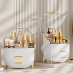 NestOrganix Makeup Organizer Skincare Organizers - Cosmetic Display Cases with Transparent Cover, SkinCare Organizers for Bathroom Countertop, Bedroom Vanity Desk, Lipstick Organizer, White Upgarde - Image 6