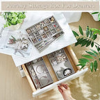 Junkin 18 Pcs Stackable Jewelry Drawer Organizer Inserts Gray - Image 4
