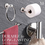 MARMOLUX ACC Bathroom Hardware Set Towel Racks 4 Pieces Hand Towel Ring Holder-Toilet Paper Holder-Towel Hook-Towel Bar Heavy Duty Wall Mount Bathroom Accessories SUS 304 Stainless Steel Mirror Finish - Image 2