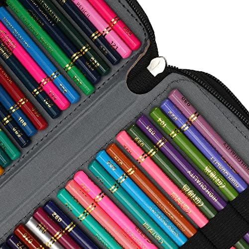 Vomgomfom 300 Slots Marker Case 4-Layer PU Leather, Handle, Black - Image 7