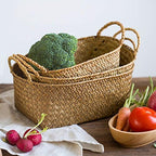 DOKOT Woven Rattan Baskets - Set of 3, Perfect for Kitchen Storage and Organizing Fruits - Image 4