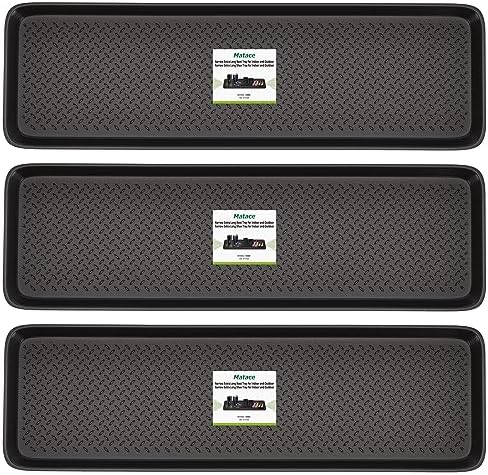 Matace 3 Pack Rubber Extra Large Shoe Tray for Entryway,Long Boot Tray,Slim Boot Mat for Indoor and Outdoor Use,16x55 in, Rectangular (Pack of 3) by MataceCarpet