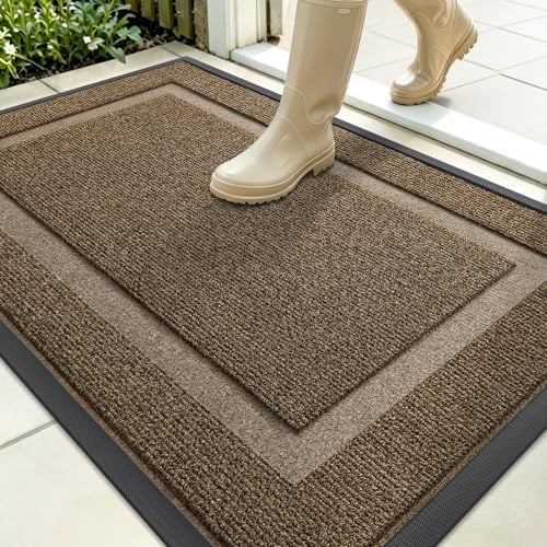 OLANLY Front Door Mat Outside 35x30, All-Season Heavy-Duty Rubber Doormat by OLANLY