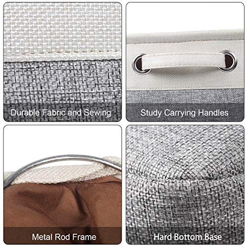 Foldable Storage Bin Collapsible Basket 12" x 10" x 9.5" Cube Storage Organizer Bins with Dual Carry Handles for Home Closet Shelves Drawers Organizer, Set of 3, Grey - Image 4