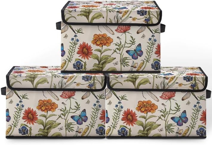 Stackable Clothes Storage Bins with Lids 3 Pack by BestSellers