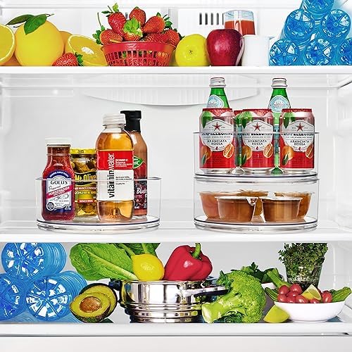 Sorbus Lazy Susan Organizer, Clear Turntable Organizer (Tall + 2 Tiered) - Image 2