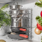 Upgraded Pan Organizer Rack for Cabinet with 3 DIY Methods (Silver) - Image 6