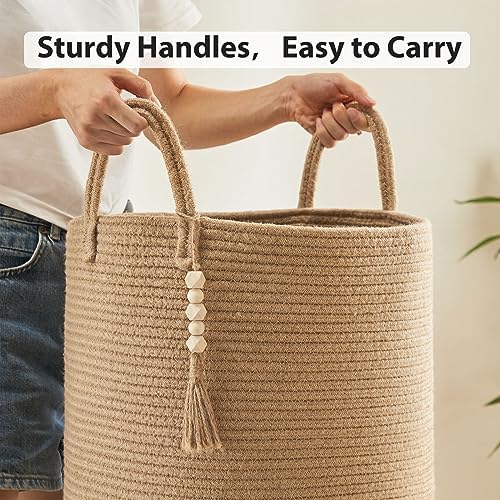 Fiona's magic Jute Rope Laundry Hamper, 58L Tall Blanket Storage - Image 4