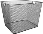 Ybm Home Household Wire Mesh Open Bin Shelf Storage Basket Organizer Black For Kitchen Pantry, Cabinet, Fruits, Vegetables, Pantry Items Toys 15 x 12 x 11.5 by YBMHome