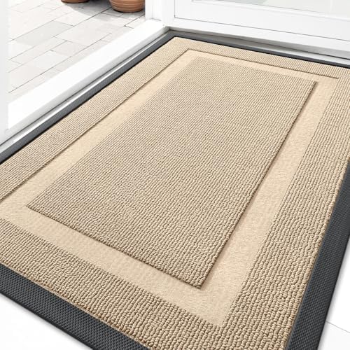 OLANLY Front Door Mat Outside 33x21, All-Season Heavy-Duty Rubber Doormat by OLANLY