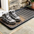 Eddie Bauer Rubber Boot Tray – Lake Waves Design, 16"x32", Black – Waterproof Entryway Boot Mat by Unknown