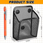 Yexiya Magnetic Pencil Holder Metal Magnetic Basket Mesh Pen Holder Black Desk Organizer for Work Whiteboard Refrigerator Locker Office Accessories(9 Pcs) - Image 2