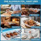 Aluminum Foil Roll, 12in x 500Sq Ft Aluminum Foil, Thick Strong Tin Foil with Cutter, Food Safe Cling Wrap for Cooking, Baking, Roasting, Grilling, Freezer Storage - Image 5