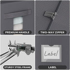 CYhom 3Pack Stackable Clothes Storage Bins - Oxford Frame Storage Box Foldable Clothing Storage Container Organizer Set with Clear Window & Carry Handles Large Capacity (Dark Gray, Large-66L) - Image 5
