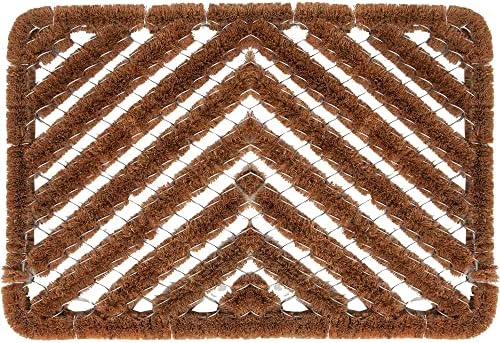FOOTMATTERS Ninamar Natural Coir Herringbone Door Mat - 24 x 16 inch by Footmatters