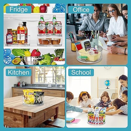 Sorbus Lazy Susan Organizer, Clear Turntable Organizer (Tall + 2 Tiered) - Image 7